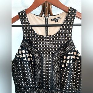 GIANNI BINI Black Lace Formal Dress